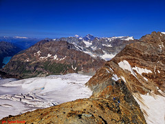 Alps - Dent d'Hérens peak ridge (4171 m above sea level).