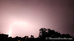 July 31, 2023 - Lightning pops as thunderstorms move through. (ThorntonWeather.com)