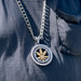 Dave Desjarlait wears a marijuana medallion on the Red Lake Reservation in Minnesota