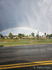 August 3, 2023 - Rainbow as the storm winds down. (Kathy Dixon)