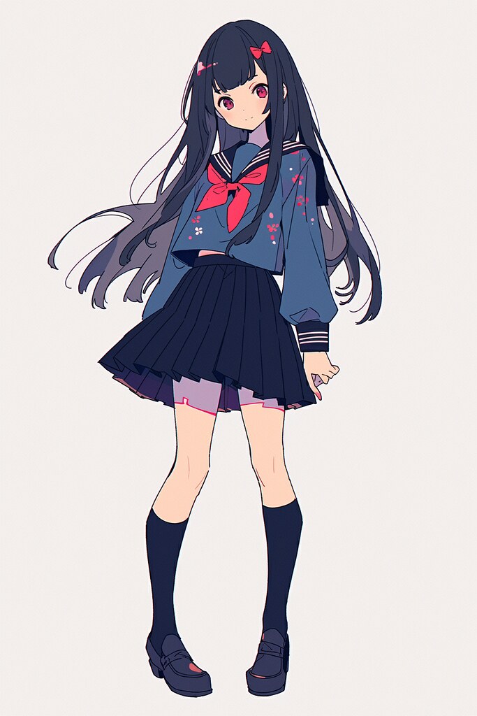 anime school girl, sailor uniform