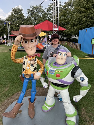 Tracey with Buzz and Woody from Toy Story • <a style="font-size:0.8em;" href="http://www.flickr.com/photos/28558260@N04/53106656987/" target="_blank">View on Flickr</a>