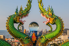 the glass ball from Wat Khao Phra Khru Si Racha District Chonburi Thailand Asia