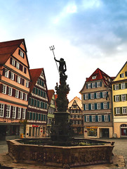 Neptun Brunnen Marktplatz Tübingen, Twingia. ○ Sonntag ○ Sonnenaufgang