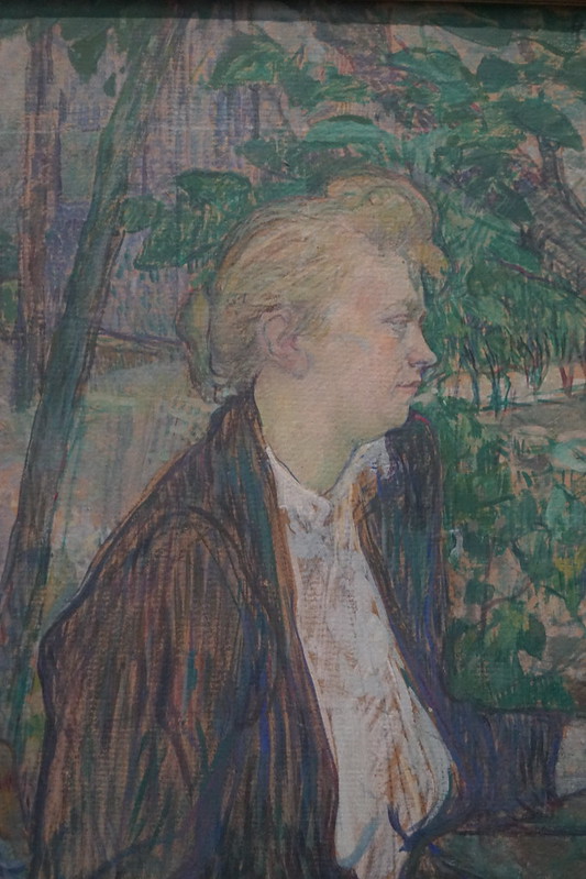 Woman Seated in a Garden 1891, Henri de Toulouse-Lautrec 1864-1901, National Gallery, Trafalgar Square, Charing Cross, City of Westminster, London, WC2N 5DN<br/>© <a href="https://flickr.com/people/38298328@N08" target="_blank" rel="nofollow">38298328@N08</a> (<a href="https://flickr.com/photo.gne?id=53144020847" target="_blank" rel="nofollow">Flickr</a>)