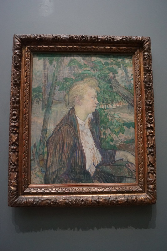 Woman Seated in a Garden 1891, Henri de Toulouse-Lautrec 1864-1901, National Gallery, Trafalgar Square, Charing Cross, City of Westminster, London, WC2N 5DN (2)<br/>© <a href="https://flickr.com/people/38298328@N08" target="_blank" rel="nofollow">38298328@N08</a> (<a href="https://flickr.com/photo.gne?id=53144579226" target="_blank" rel="nofollow">Flickr</a>)