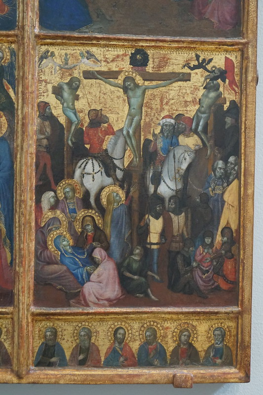 Coronation of the Virgin, Trinity, Virgin and Child, and Crucifixion, Barnaba da Modena 1328-1386, National Gallery, Trafalgar Square, Charing Cross, City of Westminster, London, WC2N 5D (4)<br/>© <a href="https://flickr.com/people/38298328@N08" target="_blank" rel="nofollow">38298328@N08</a> (<a href="https://flickr.com/photo.gne?id=53144818054" target="_blank" rel="nofollow">Flickr</a>)