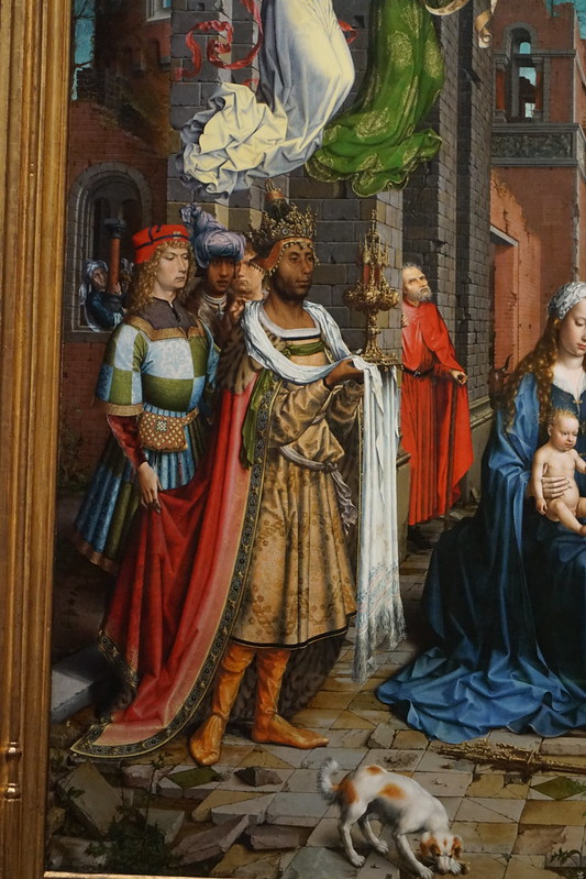 Adoration of the Kings 1510-15, Jan Gossaert (Jean Gossart) died 1532, National Gallery, Trafalgar Square, Charing Cross, City of Westminster, London, WC2N 5DN<br/>© <a href="https://flickr.com/people/38298328@N08" target="_blank" rel="nofollow">38298328@N08</a> (<a href="https://flickr.com/photo.gne?id=53145049680" target="_blank" rel="nofollow">Flickr</a>)