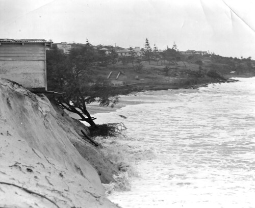 Beach erosion on the sands at Caloundra after the 1948 cyclones