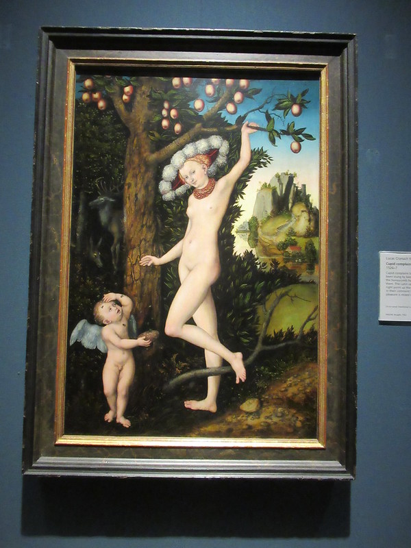Cupid Complaining to Venus 1526-7, Lucas Cranach the Elder 1472-1553, National Gallery, Trafalgar Square, Charing Cross, City of Westminster, London, WC2N 5DN<br/>© <a href="https://flickr.com/people/38298328@N08" target="_blank" rel="nofollow">38298328@N08</a> (<a href="https://flickr.com/photo.gne?id=53163735850" target="_blank" rel="nofollow">Flickr</a>)