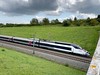 TGV Rseau heaading south west at speed on the high speed line at Antoing