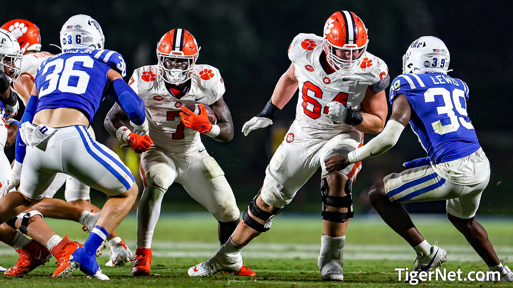 Clemson Football Photo of Phil Mafah and Walker Parks and Duke