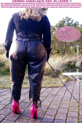 Mistress Angelique Outdoor Fun in Leather !!