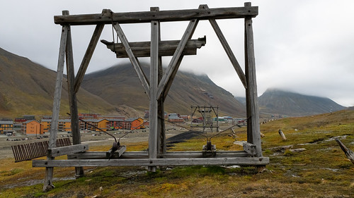 Abandoned aerial tramway to the coal mines, Longyearbyen, Svalbard