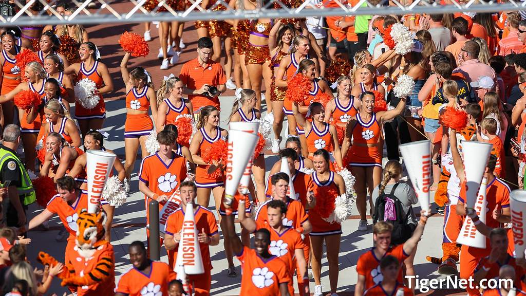 Clemson Football Photo of Cheerleaders and tigerwalk and Florida State