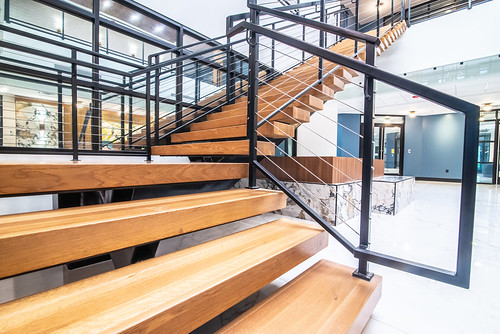 Monobeam Stair with Cable railing system