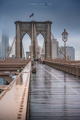 Brooklyn Bridge on a rainy day [on Explore]