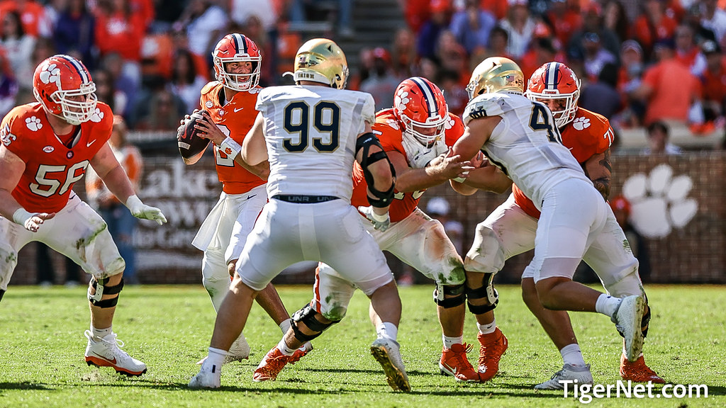 Clemson Football Photo of Cade Klubnik and notredame