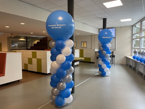 Ballonpilaar Bedrukt Open Dag Comenius College Krimpen aan den IJssel