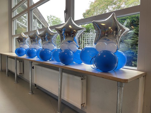 Tafeldecoratie zonder Helium Open Dag Comenius College Krimpen aan den IJssel