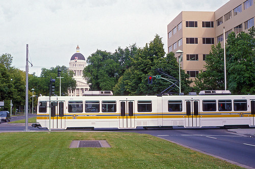 Slide of LRV Train, Sacramento, 1991