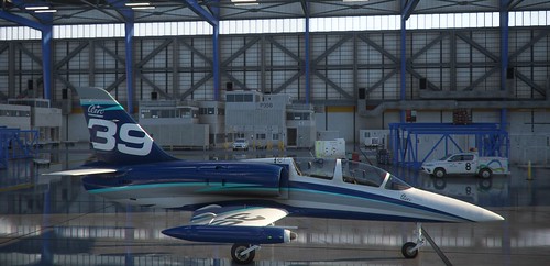 L-39 Aero Vodochody in the hangar at Bendigo Airport, Victoria.