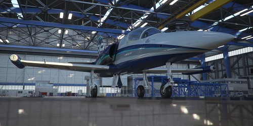 L-39 Aero Vodochody in the hangar at Bendigo Airport, Vic.