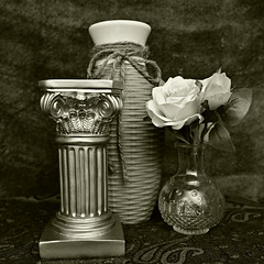 Column , Vases and Flowers