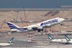 N702CA, Boeing 747-400BCF, National Airlines, Hong Kong