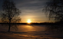 Sunset, Rovaniemi, Lapland, Finland.