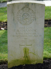 F.R. Channing, Royal Engineers,  1920, War Grave, Bath