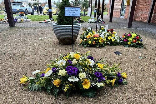 The flowers for Margaret Blacklock's funeral