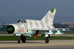 53 RED North Korean Peoples Army Air Force Mikoyan-Gurevich MiG-21 Fishbed at Wonsan Kalma International Airport on 24 September 2016