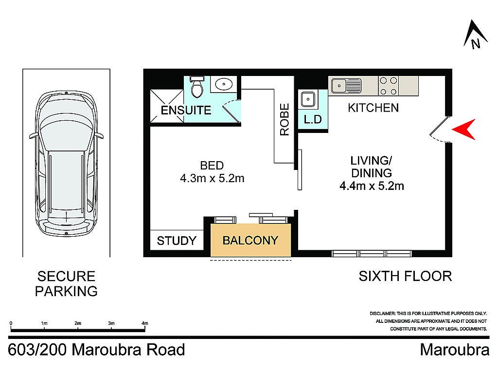 603/200 Maroubra Road, Maroubra NSW 2035 floorplan
