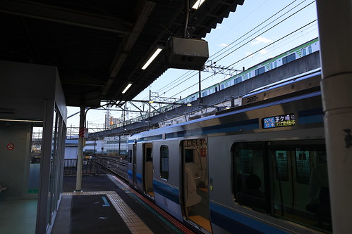 Toei 10-300 Series Train Leaving Hashimoto Station beyond Sagami Line E131 Series Train 4