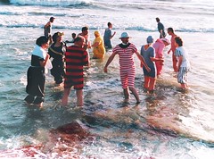 Although very modest by 1990s standards, some of the bathing costumes appear to be more revealing than one might expect... (photo courtesy of Geraldine Beare)