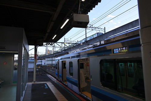 Toei 10-300 Series Train Leaving Hashimoto Station beyond Sagami Line E131 Series Train 7