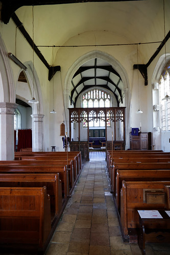 Ss Peter and Thomas' Church, Stambourne, Essex - nave interior from west