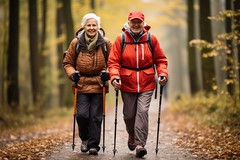Rentner beim Walken