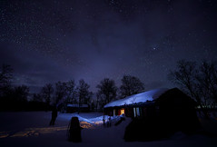 Looking at the night sky in the winter