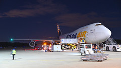 Atlas Air Boeing 747-400F (N472MC) at KRDU UPS ramp on 12/30/2023 at 6:33 am.