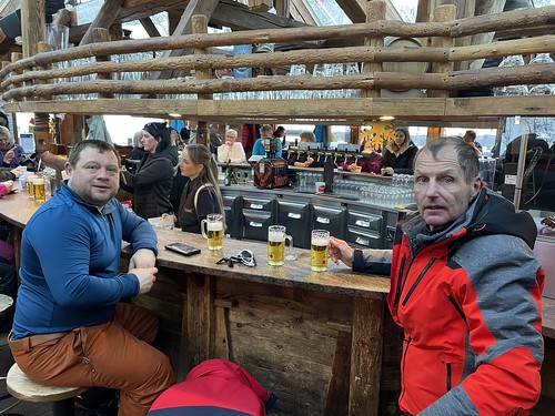 Apres ski drinks with Dimitri and John