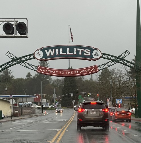 Rainy day along Highway 20 in Willits