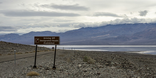 Clouds coming over the mountains at Badwater
