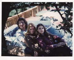 scanned film posted 1-24: 50+ years ago in the early 1970s; me, my sisters patty and leslie on park lane dallas texas where i lived*