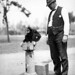 Woodland Park Zoo director Gus Knudson with monkey, circa 1920s