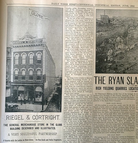 Riegel & Cortright Advertisement ca1892 June