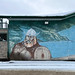 A Viking mural at the Viking Inn in Gimli, Canada