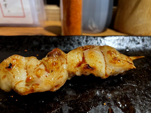 A chicken hip skewer from Torihada @ Ningyocho