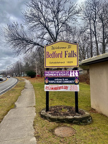 December 8, 2022: "Welcome to Bedford Falls" sign, Seneca Falls, New York